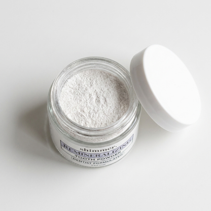 Shimmer jar top-down open with powder